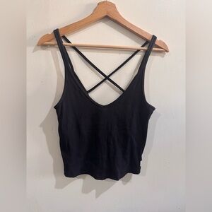 Vuori Black Ribbed Tank Top